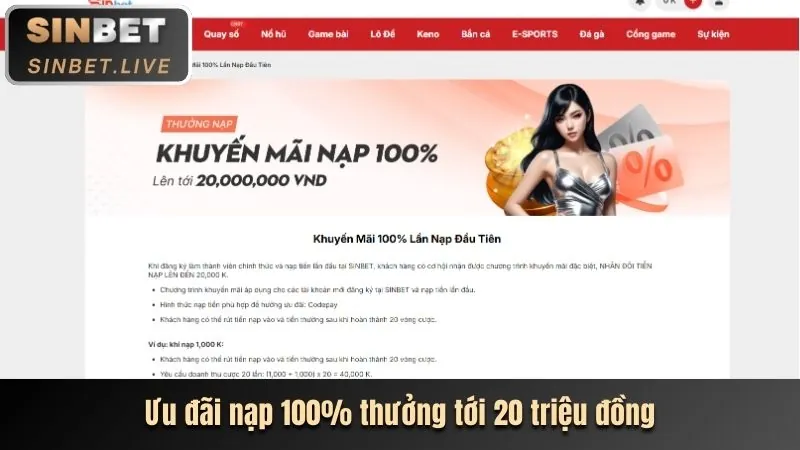 Ưu đãi nạp đầu Thabet.co